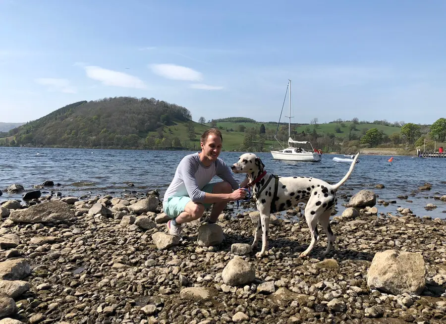 A dog and its owner. Walkies supports every kind of pet
